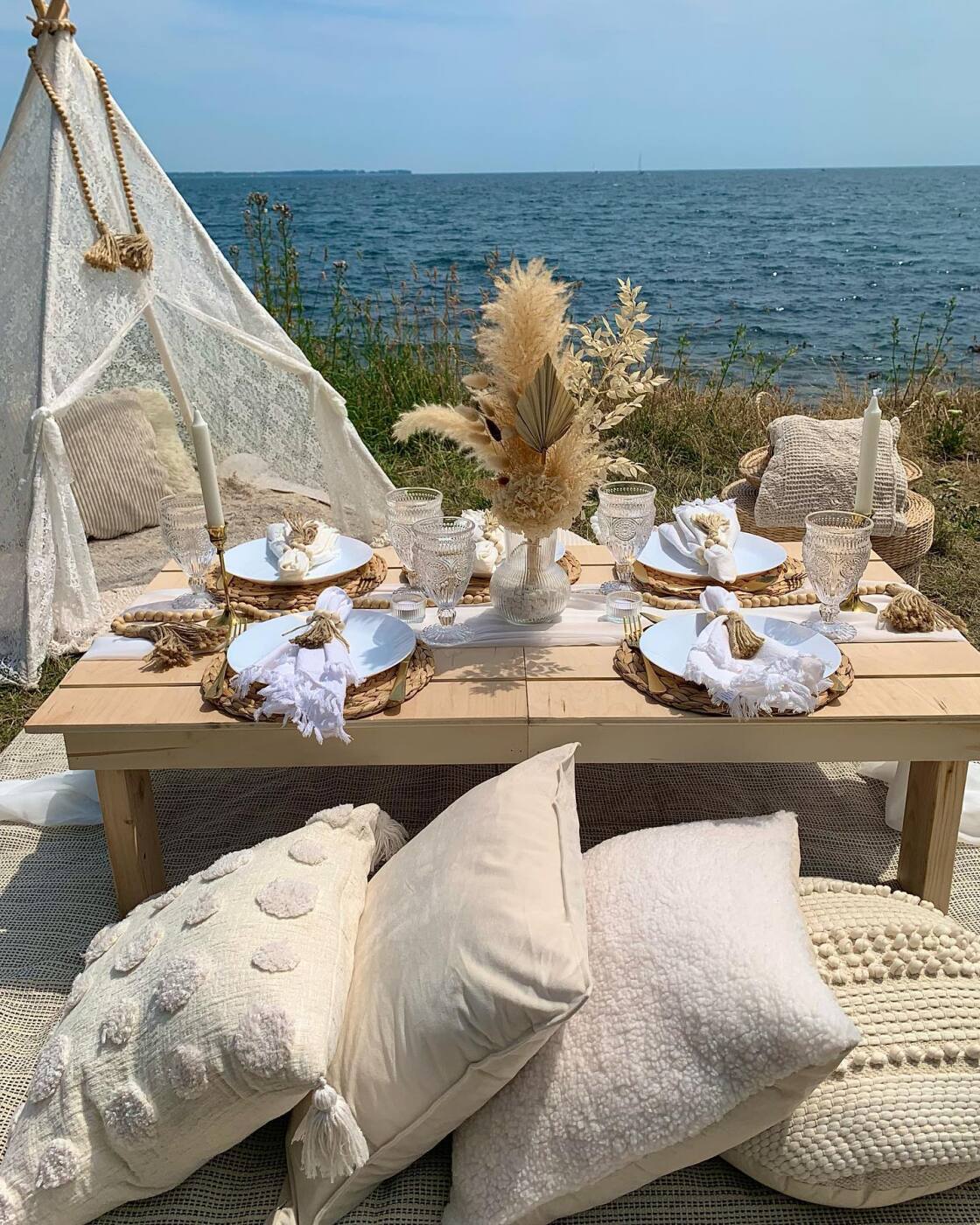 Midsize luxe picnic setup